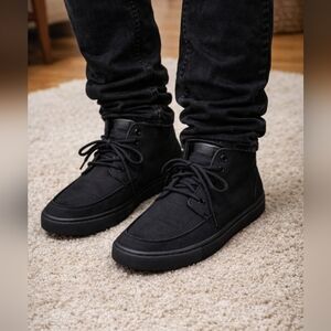 OluKai Men's Nalukai Kapa Boot Waxed Canvas High Top Black Size M10